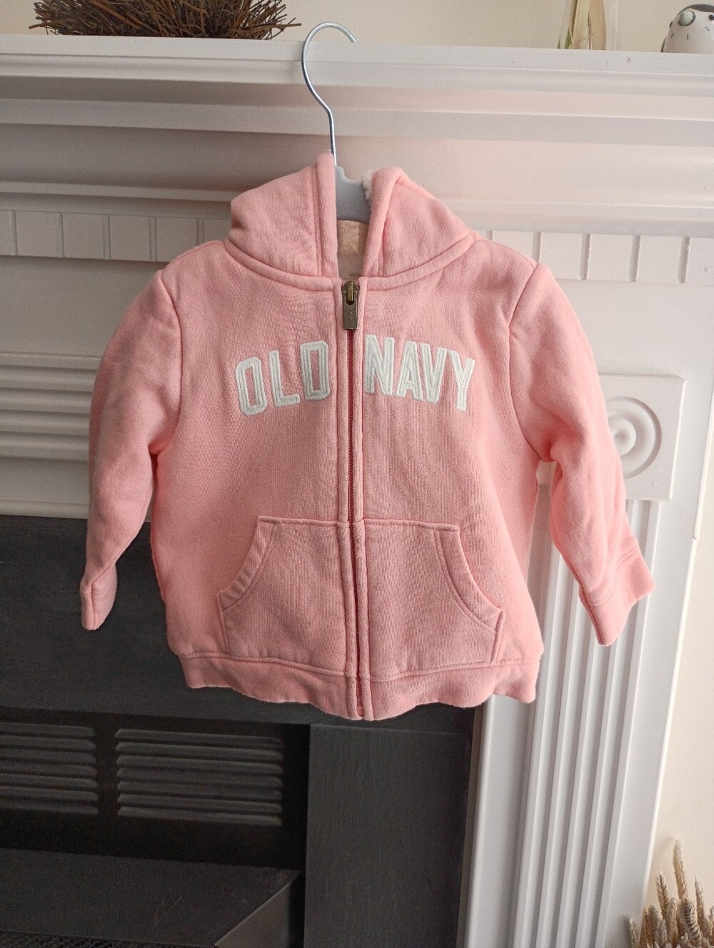 Old Navy 6-12m Lined Logo Zip Hoodie